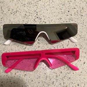 2 Sunglasses /mirror + pink